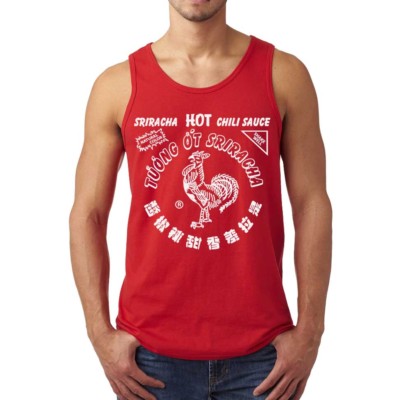 Sriracha print Tank Top Hot chili sauce Halloween Costume Mens Ladies Sleeveless