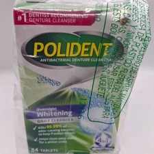 Polident Antibacterial Denture Cleanser Overnight Daily 3 packs/84  ct
