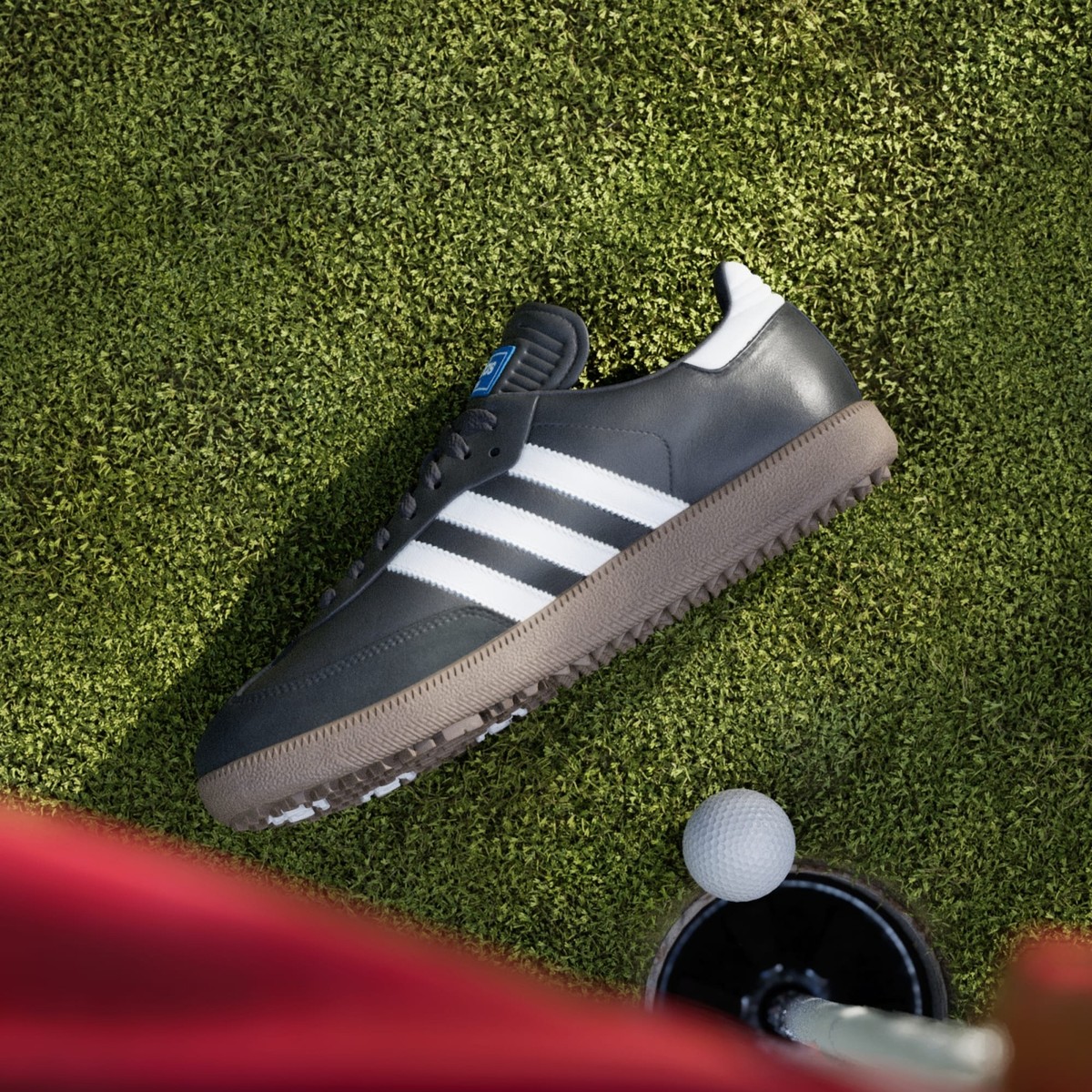 JH6150 adidas Samba Golf Full Grain Leather Core Black Cloud White