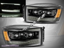 2006-2008 Dodge Ram 1500 2500 3500 Luxx Led Proejector Headlights Alpha Black