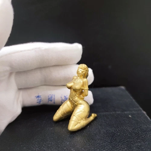 China brass hand casting Bondage girl statue home decoration ornament figure - Picture 9 of 9