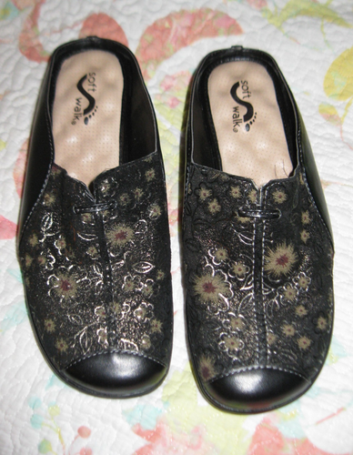 Soft Walk San Mateo Black 8 1/2 Wide Mule Shoes - Picture 3 of 5
