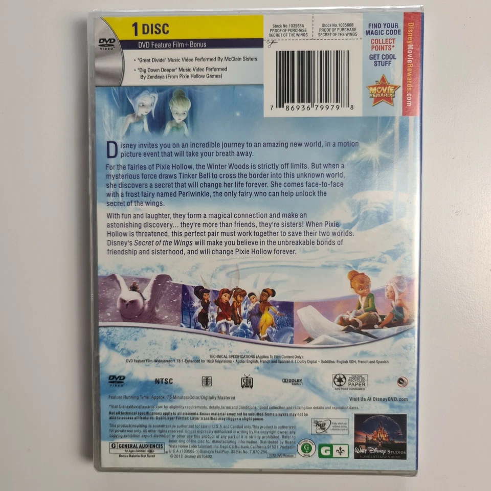 Disney The Secret Of The Wings DVD - Region 1 NTSC - New & Sealed - TRACKED POST - Image 2 of 2