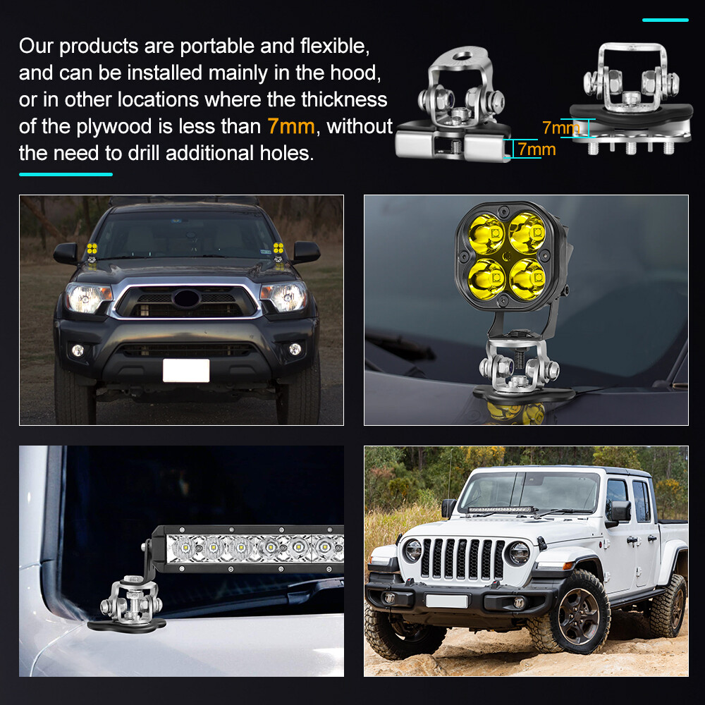 OFFROADTOWN 3" 120W CREE LED Pod Lights (Spot Beam) - IP68, For Trucks,  Jeeps, ATVs