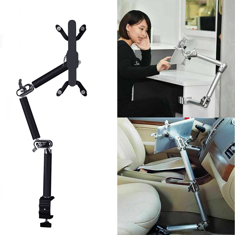Tablet Phone Holder Foldable Multifunctional Clamp Car Stand Aluminum Wall Mount-image