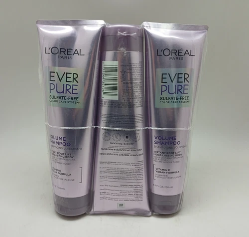 L'Oreal Paris EverPure Sulfate-Free Volume Shampoo – 3 Pack (8.5oz Each)