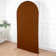 7 ft BROWN Matte Fitted Spandex Round Top Arch Backdrop STAND COVER Party Events