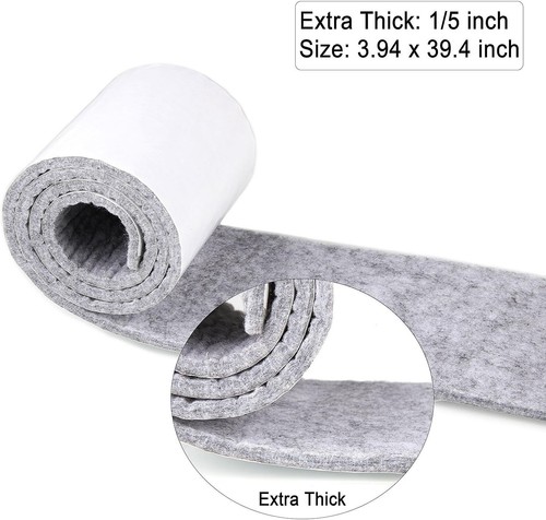 1/5" Thick Self Adhesive Felt Tape Roll - 3.94x39.4 Heavy Duty Strip Sticker,... - Picture 3 of 3