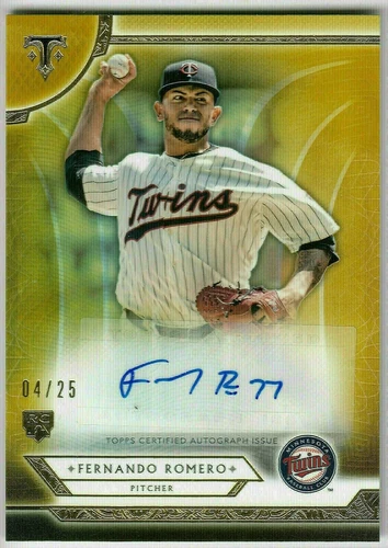 2018 Topps Triple Threads Rookie Auto Gold FERNANDO ROMERO #RA-FR #4/25 Twins RC
