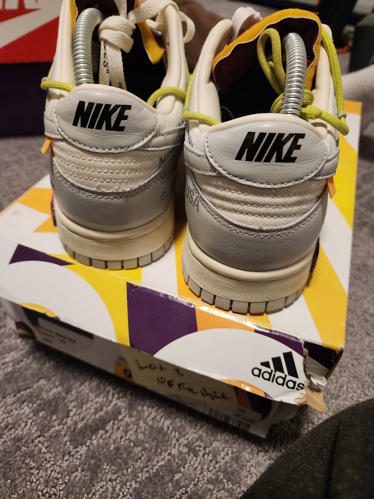 OFF WHITE X NIKE Taglia 8 Nike Off White x Dunk Low Lotto 08 di 50