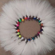 6pk Hand Tied Jig - All White Marabou Feather - You pick Head Color