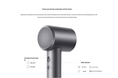 Xiaomi Mijia Hair Dryer 1600W Hair Styling Device High Speed Hair Care Fan Black - Picture 7 of 11