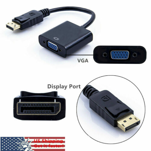 Display Port  DP to VGA Adapter Cable cord 1080P for laptop desktop Game Monitor - Afbeelding 1 van 10