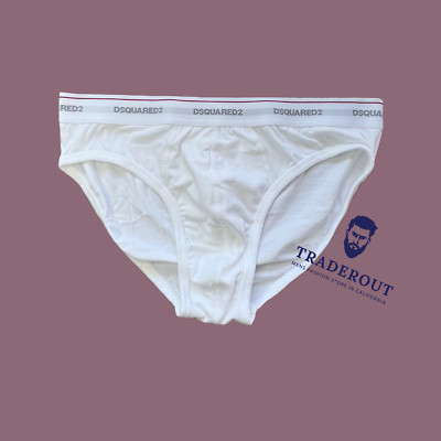 Dsquared2 D2 Men white cotton stretch basic brief underwear size M or L