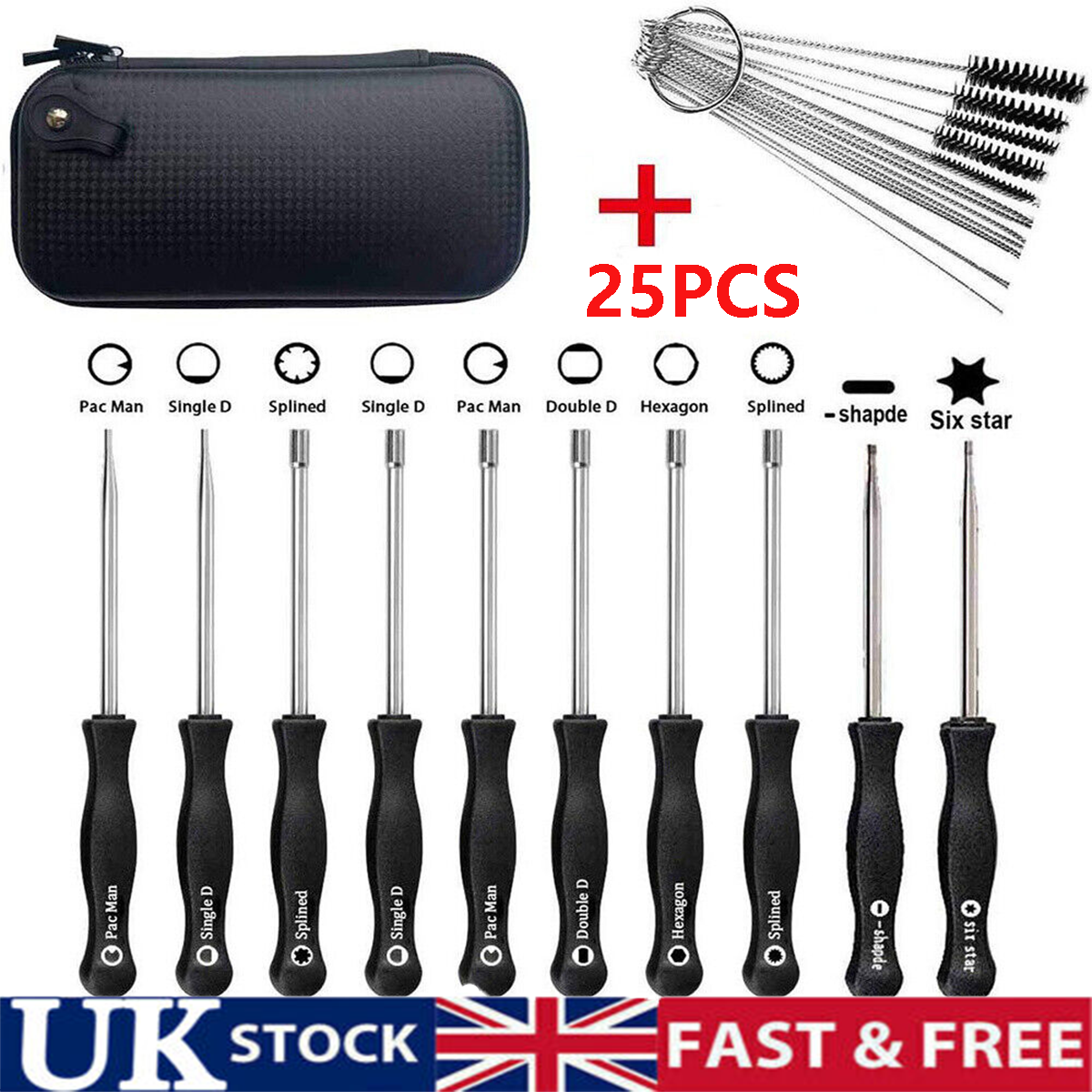 25Pcs Carburetor Adjusting Tool Carb Splined Screwdriver & Cleaning Brush Set UK eBay