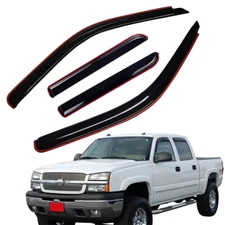 For 01-06 Chevy Silverado 1500 2500 Crew Cab In-Channel Rain Guard Window Visors