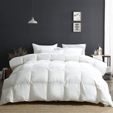 Luxury Organic Cotton Super King Comforter - Ivory White, All Season Duvet
