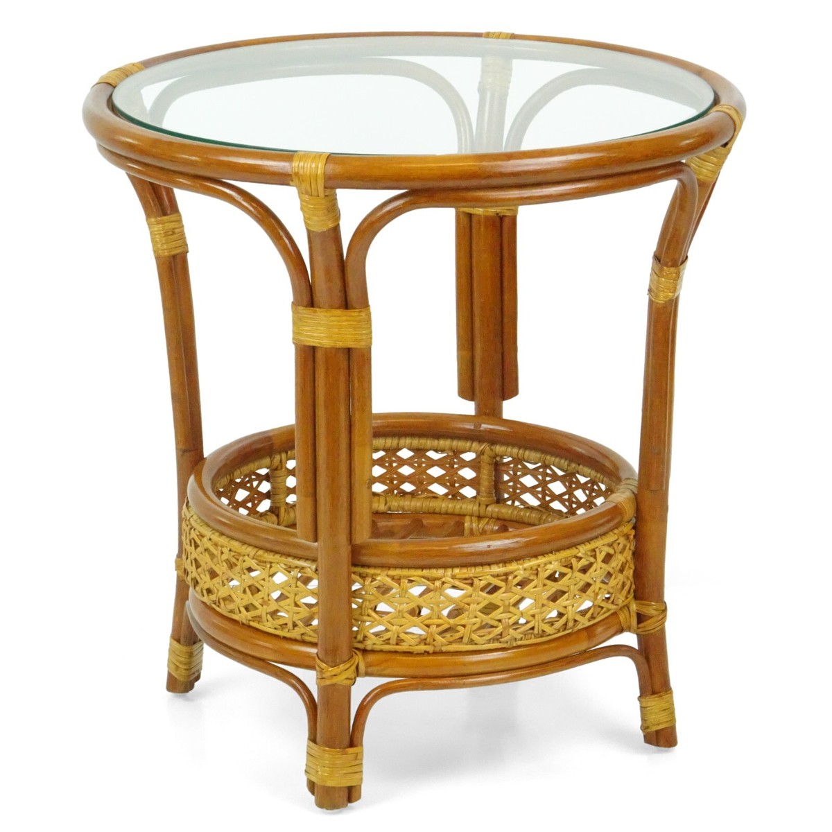 Pelangi Rattan Wicker Round Coffee Table with Glass Top | eBay