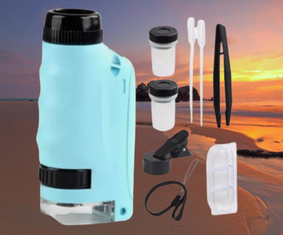 Mini Microscope for Kids, Portable Microscope, LED Lighting Small Handheld