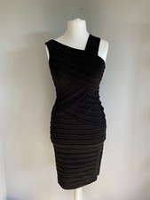 London Times Bandage Bodycon Dress Black Size UK 8 Asymmetrical 
