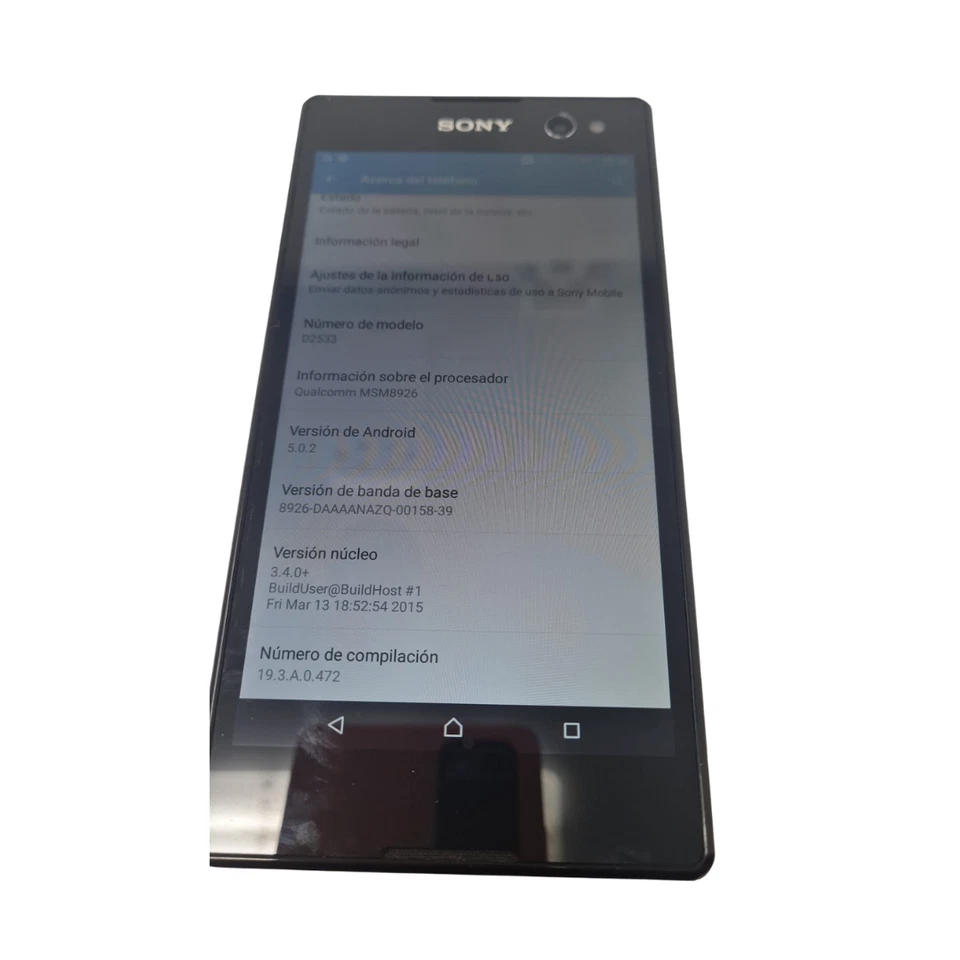 Smartphone Sony Xperia C3 D2533 SIM Única Bloqueada 1GB RAM 8GB Almacenamiento 8MP Cámara Foto 4 de 4