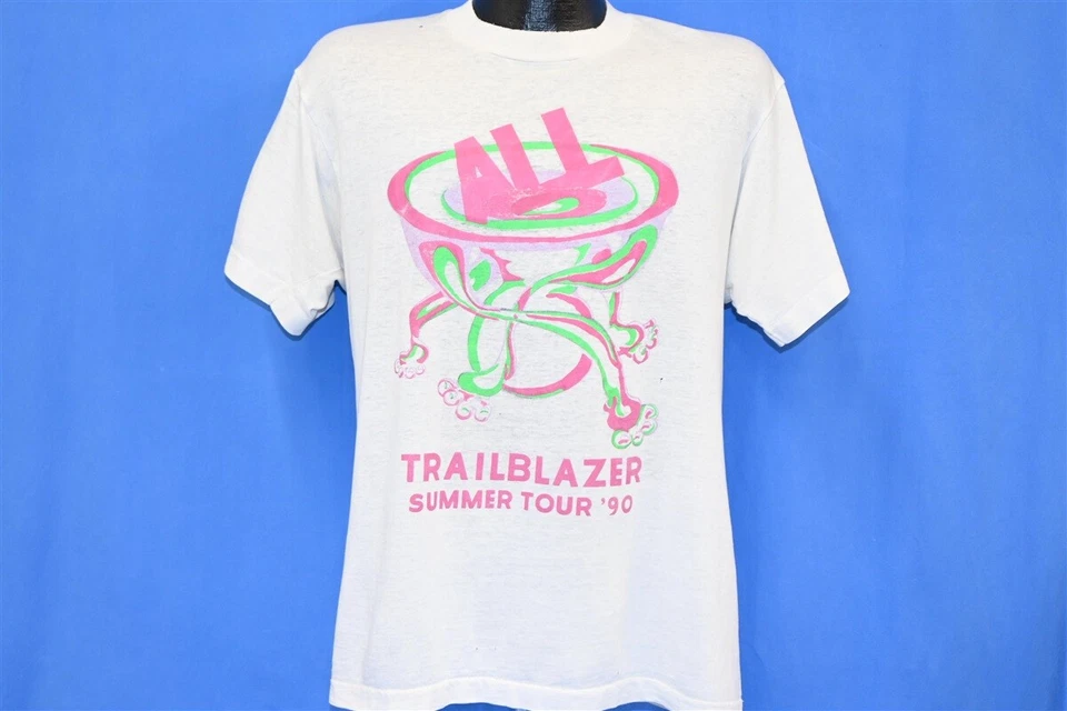 vtg 90s ALL TRAILBLAZER SUMMER TOUR 1990 DISTRESSED PUNK ROCK t-shirt LARGE L - Image 2 of 4