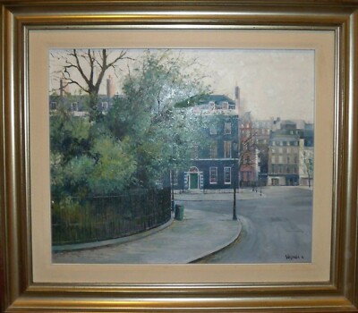 Josep M. Vayreda Canadell (1932-2001) ''Bedford Square'' Oil On Canvas. Signed