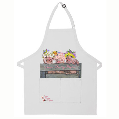 Piglets Farm Apron Two Pocket Bib Apron with Adj Neck