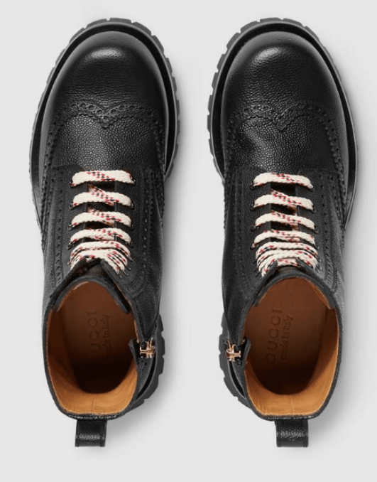 GUCCI Martins Black Leather Men display picture 3