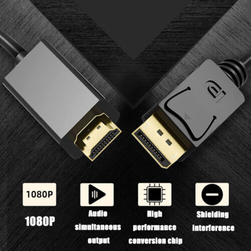 Displayport DP to HDMI Cable Male to Male HD 4K 1080P High Speed Display Port - Picture 2 of 12
