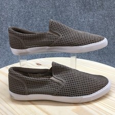 Asos Shoes Mens 11 Brett Perforated Slip On Sneaker Brown Casual Comfort Low Top