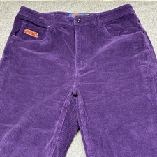 Empyre Corduroy Pants Men 34 Purple Relax Baggy Loose Wide Leg Skater Grunge 90s