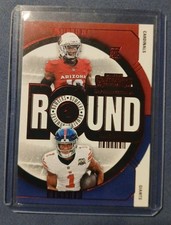 2024 Panini Contenders Round Numbers Malik Nabers, Marvin Harrison Jr.  (RC) Red