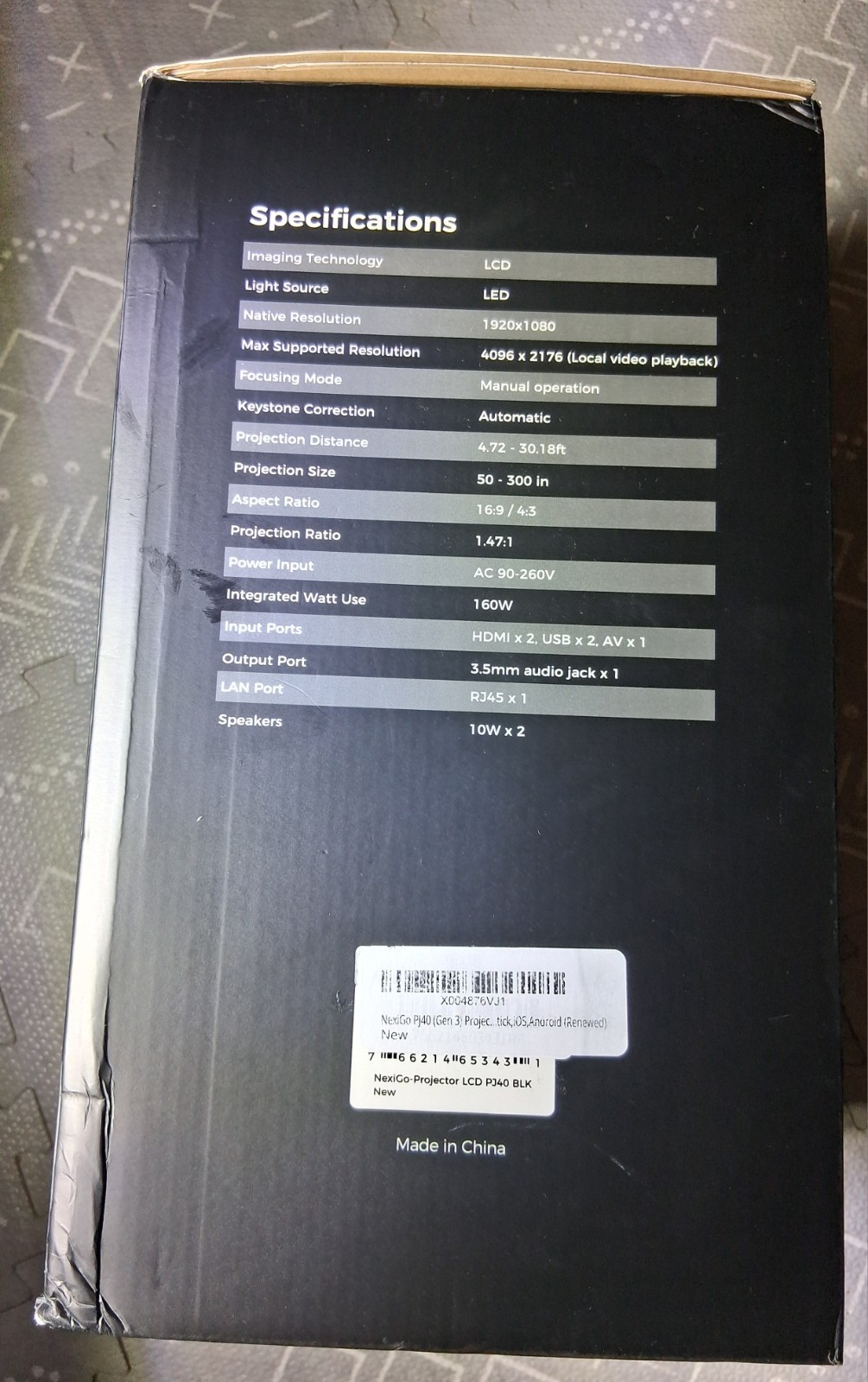 NexiGo PJ40 1080P LCD Projector - 4K Support | Home Theater Movie & Gaming 