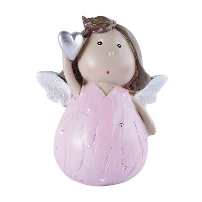 Cute Pink Resin Little Angel Statue Indoor Home Decor Dining Table Office