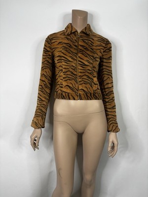 Vtg Versace Jeans Couture Tiger Print Jacket IT 40