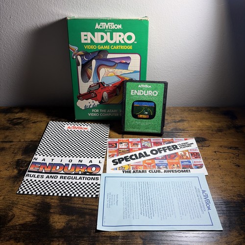 Enduro (Atari 2600, 1983) Complete In Box CIB w/ Manual & Paperwork