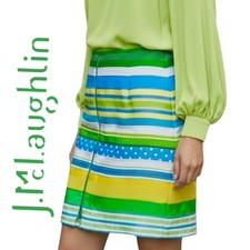 J. McLaughlin Skirt Multicolor Grosgrain Ribbons Side Zip Lining Pencil 8