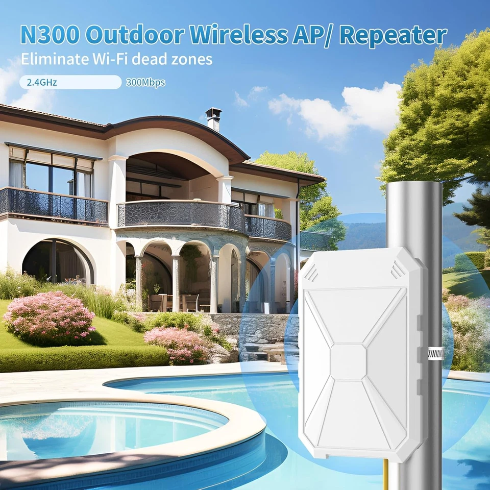 N300 Potente Ripetitore Wifi Esterno, Wifi Extender Esterno, Amplificatore Wifi - Immagine 2 di 4