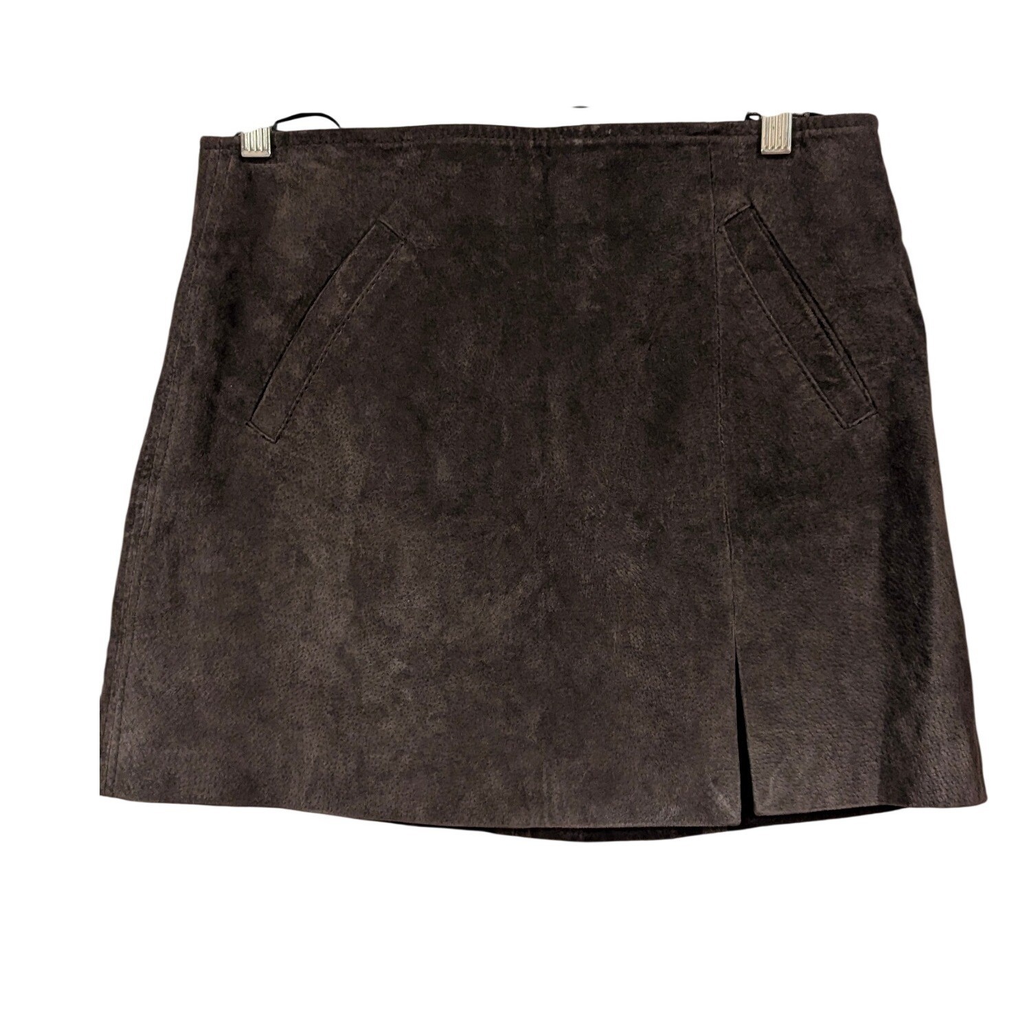 BLANKNYC Charcoal Suede A-Line Mini Skirt Zip Back Size 28