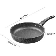 Image of 24/28cm Non Stick Frying Pan GRANITE Marble Coated Gas Electric Induction Hob UK
