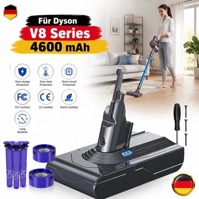 4600mAh Akku w/ Filters Für Dyson V8 Absolute Animal Staubsauger Ersatzakku