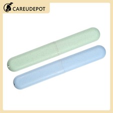 2Pcs Traveling Toothbrush Box Holders Case PP Green Blue 8.07''x1.22''x0.83''