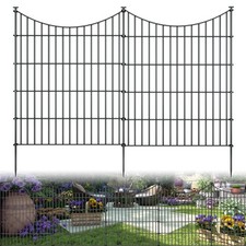 10 Panels Garden Fence Dog Fence Outdoor for Yard, 32in H x 23.6ft L Rustproo...