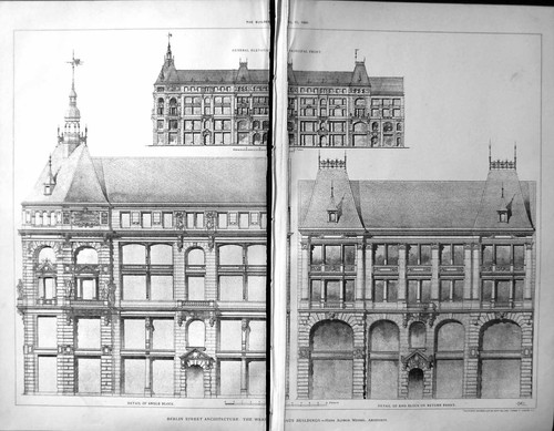 Old Print Damaged Builder 1891 Berlin Street Architecture Werlaus Messel 19th