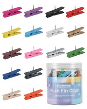 80Pcs Wooden Push Pin Clips Decorative Thumbtacks for Bulletin Board Cork Board
