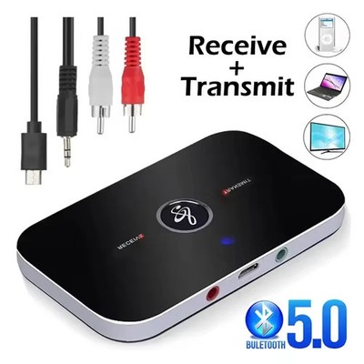 2in1 Bluetooth 5.0 Adapter Transmitter Empfänger Sender Audio Wireless Aux TV DE