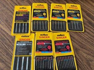 Lot of 7 Vintage Singer Sewing Machine Needles Red Band Yellow Band