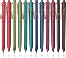 - Retractable Gel Pens, 12 Pack, Black Ink Gel Pens Fine Point 0.5Mm, Metallic D