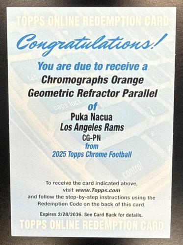 2025 Topps Chrome Puka Nacua Base (RAW)